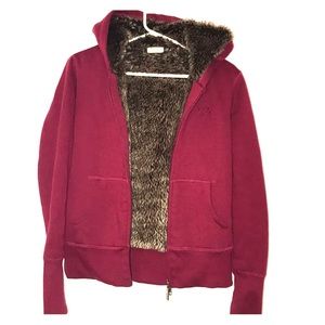Fur zip up hoodie